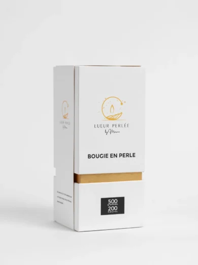 Kit de bougie perlée en cire végétale de 500gr vu de face.
