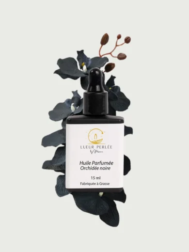 Huile parfumee bougie en perles Orchidee noire.
