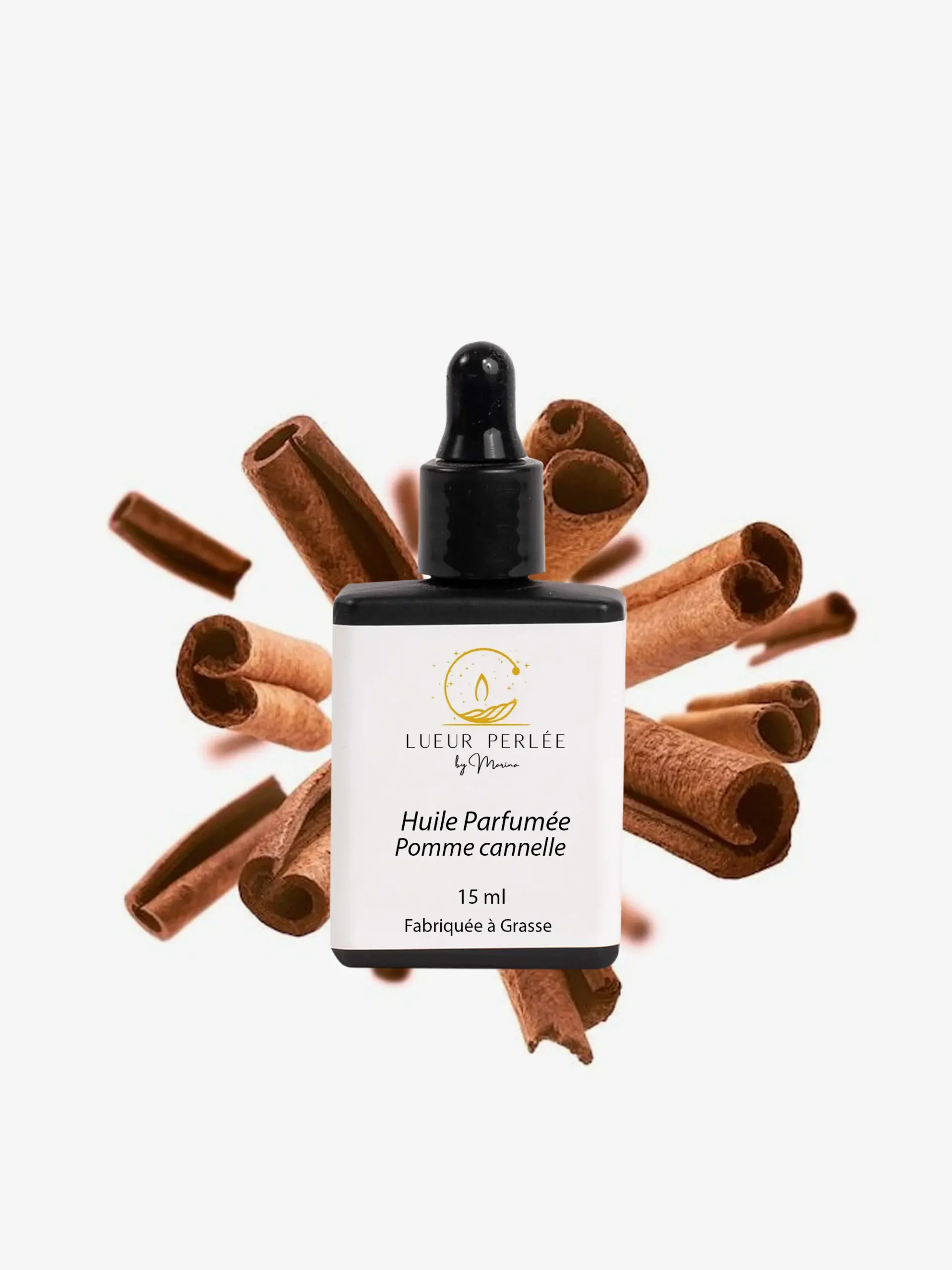 Huile parfumée bougie perlée Pomme Cannelle.