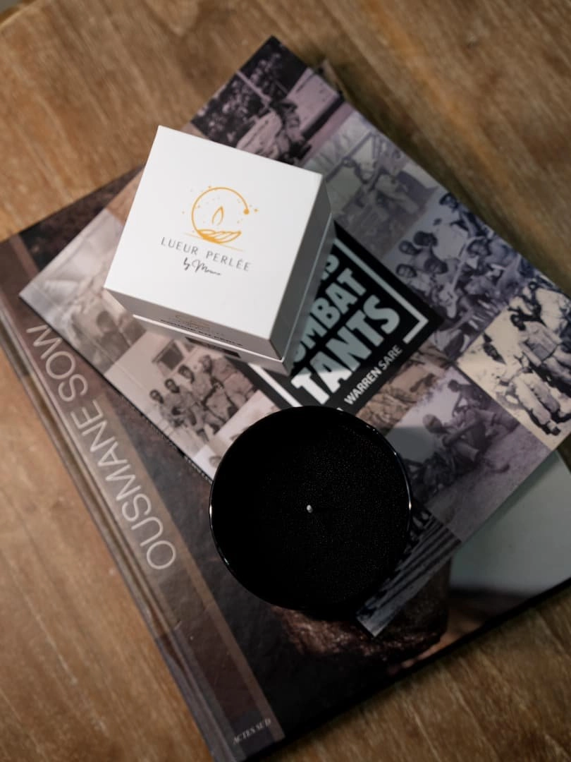 Kit de 250 gr de perles de cire végétale posé sur un livre.